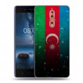 Дизайнерский пластиковый чехол для Nokia 8 Флаг Азербайджана