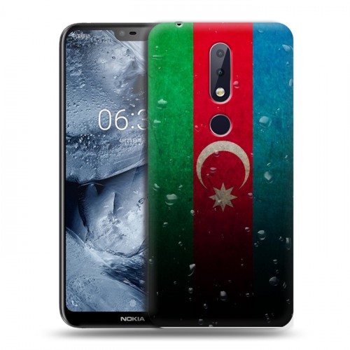 Дизайнерский пластиковый чехол для Nokia 6.1 Plus Флаг Азербайджана