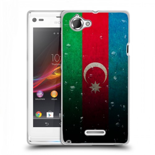 Дизайнерский пластиковый чехол для Sony Xperia L Флаг Азербайджана