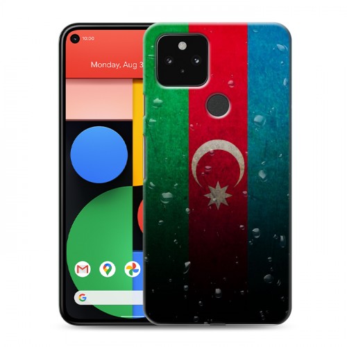 Дизайнерский пластиковый чехол для Google Pixel 5 Флаг Азербайджана