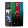 Дизайнерский пластиковый чехол для HTC Desire 300 Флаг Азербайджана