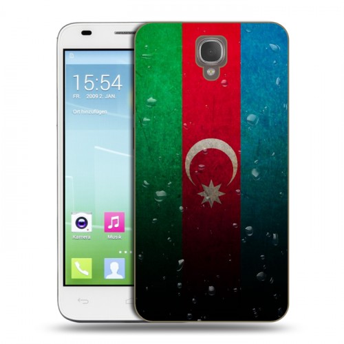 Дизайнерский пластиковый чехол для Alcatel One Touch Idol 2 S Флаг Азербайджана