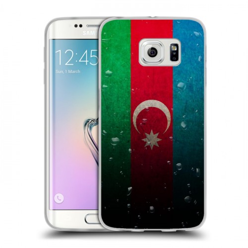 Дизайнерский пластиковый чехол для Samsung Galaxy S6 Edge Флаг Азербайджана