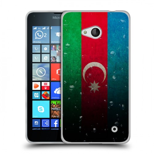 Дизайнерский пластиковый чехол для Microsoft Lumia 640 Флаг Азербайджана