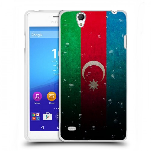 Дизайнерский пластиковый чехол для Sony Xperia C4 Флаг Азербайджана