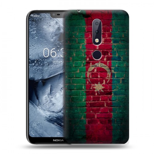 Дизайнерский пластиковый чехол для Nokia 6.1 Plus Флаг Азербайджана