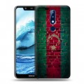 Дизайнерский пластиковый чехол для Nokia 5.1 Plus Флаг Азербайджана