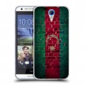 Дизайнерский пластиковый чехол для HTC Desire 620 Флаг Азербайджана