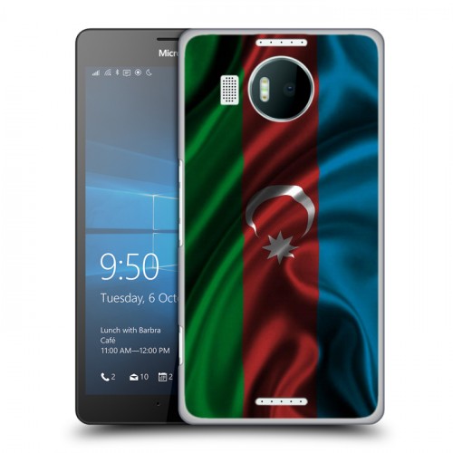 Дизайнерский пластиковый чехол для Microsoft Lumia 950 XL Флаг Азербайджана
