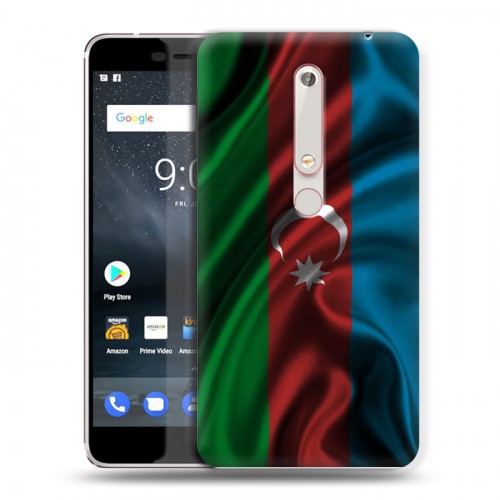 Дизайнерский пластиковый чехол для Nokia 6 (2018) Флаг Азербайджана