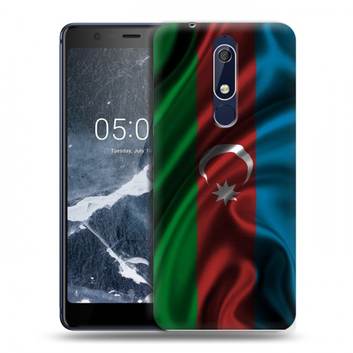 Дизайнерский пластиковый чехол для Nokia 5.1 Флаг Азербайджана