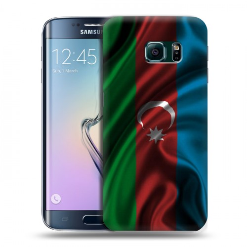 Дизайнерский пластиковый чехол для Samsung Galaxy S6 Edge Флаг Азербайджана