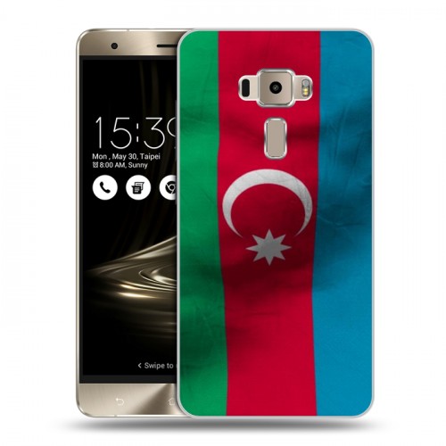 Дизайнерский пластиковый чехол для Asus ZenFone 3 Флаг Азербайджана