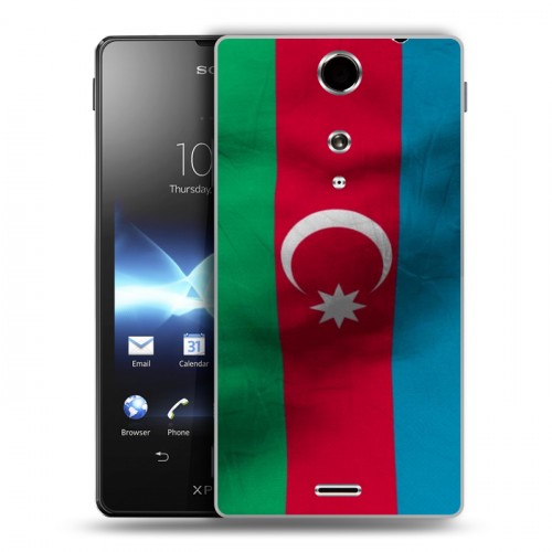 Дизайнерский пластиковый чехол для Sony Xperia TX Флаг Азербайджана