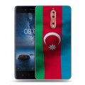 Дизайнерский пластиковый чехол для Nokia 8 Флаг Азербайджана