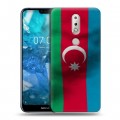 Дизайнерский пластиковый чехол для Nokia 7.1 Флаг Азербайджана