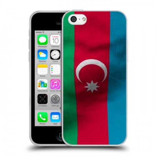 Дизайнерский пластиковый чехол для Iphone 5c Флаг Азербайджана