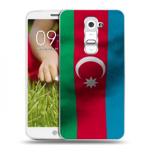 Дизайнерский пластиковый чехол для LG Optimus G2 mini Флаг Азербайджана