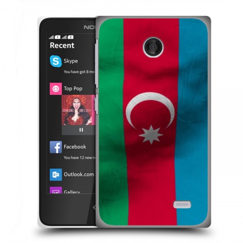 Дизайнерский пластиковый чехол для Nokia X Флаг Азербайджана