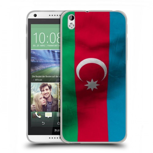 Дизайнерский пластиковый чехол для HTC Desire 816 Флаг Азербайджана