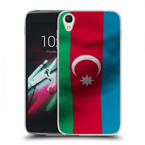 Дизайнерский пластиковый чехол для Alcatel One Touch Idol 3 (4.7) Флаг Азербайджана