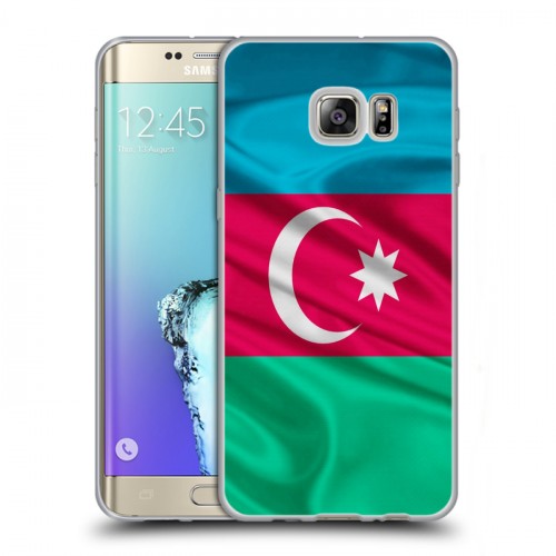 Дизайнерский пластиковый чехол для Samsung Galaxy S6 Edge Plus Флаг Азербайджана