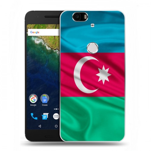 Дизайнерский силиконовый чехол для Google Huawei Nexus 6P Флаг Азербайджана