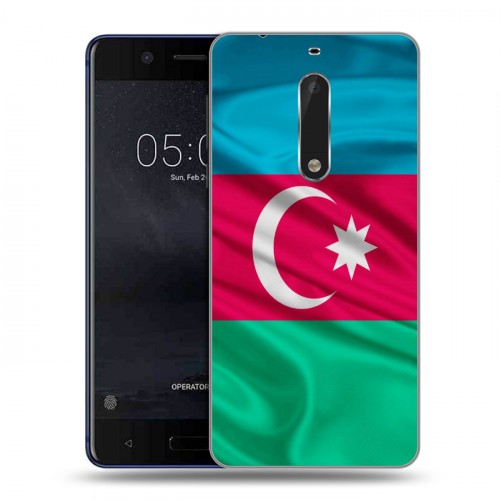 Дизайнерский пластиковый чехол для Nokia 5 Флаг Азербайджана