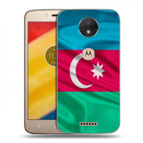 Дизайнерский пластиковый чехол для Motorola Moto C Флаг Азербайджана
