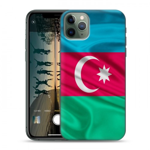 Дизайнерский пластиковый чехол для Iphone 11 Pro Max Флаг Азербайджана
