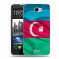 Дизайнерский пластиковый чехол для HTC Desire 516 Флаг Азербайджана