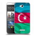 Дизайнерский пластиковый чехол для HTC Desire 616 Флаг Азербайджана
