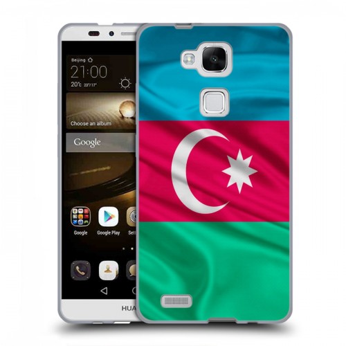 Дизайнерский пластиковый чехол для Huawei Ascend Mate 7 Флаг Азербайджана