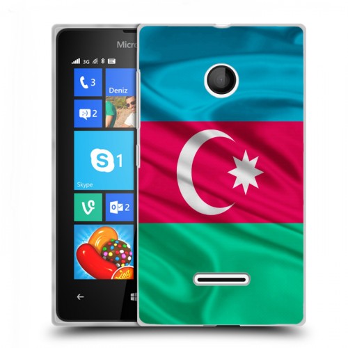 Дизайнерский пластиковый чехол для Microsoft Lumia 435 Флаг Азербайджана