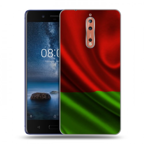 Дизайнерский пластиковый чехол для Nokia 8 Флаг Белоруссии