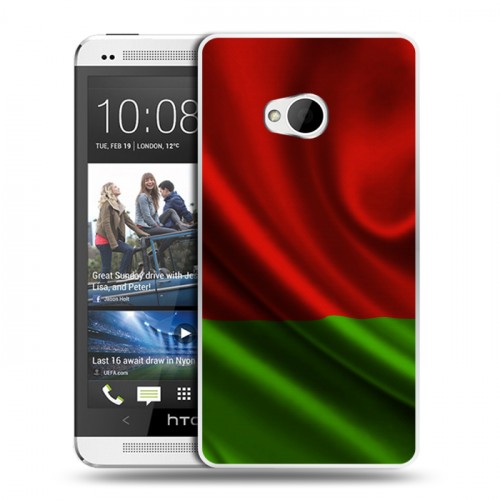 Дизайнерский пластиковый чехол для HTC One (M7) Dual SIM Флаг Белоруссии