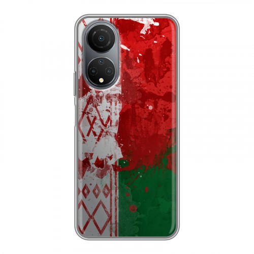 Дизайнерский силиконовый с усиленными углами чехол для Huawei Honor X7 Флаг Белоруссии