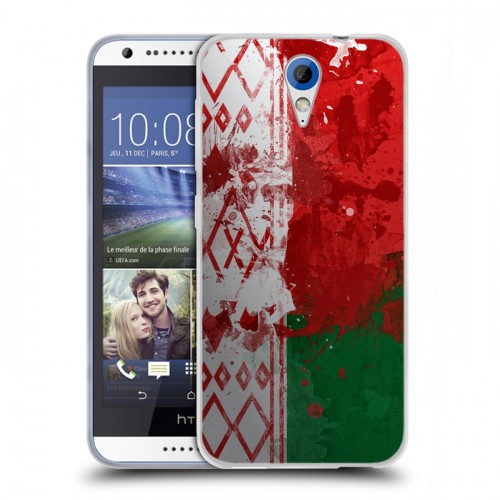 Дизайнерский пластиковый чехол для HTC Desire 620 Флаг Белоруссии
