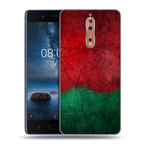 Дизайнерский пластиковый чехол для Nokia 8 Флаг Белоруссии