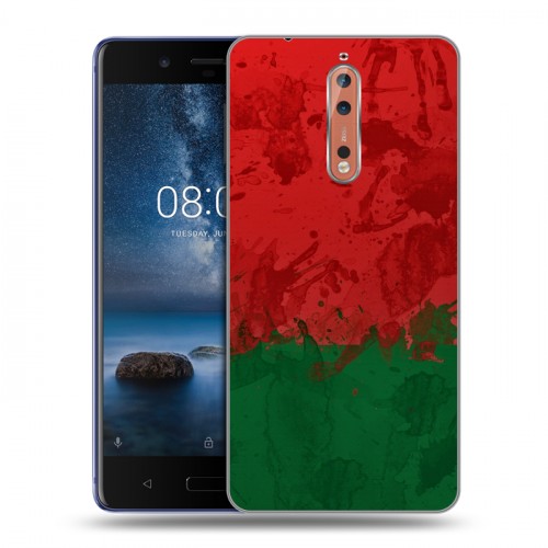 Дизайнерский пластиковый чехол для Nokia 8 Флаг Белоруссии