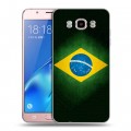 Дизайнерский силиконовый с усиленными углами чехол для Samsung Galaxy J5 (2016) Флаг Бразилии