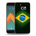 Дизайнерский пластиковый чехол для HTC 10 Флаг Бразилии