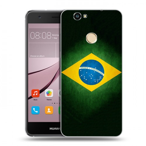 Дизайнерский силиконовый с усиленными углами чехол для Huawei Nova Флаг Бразилии