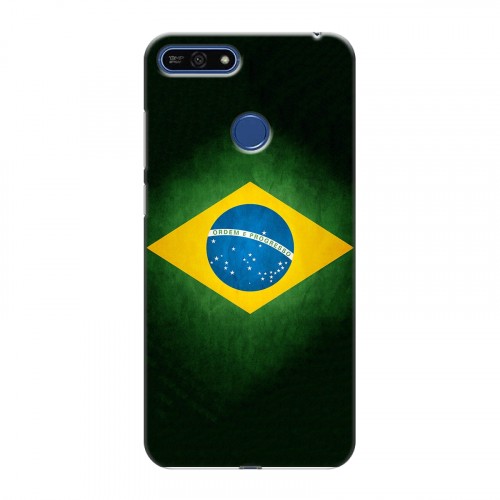 Дизайнерский силиконовый чехол для Huawei Honor 7A Pro Флаг Бразилии