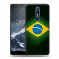 Дизайнерский пластиковый чехол для Nokia 5.1 Флаг Бразилии