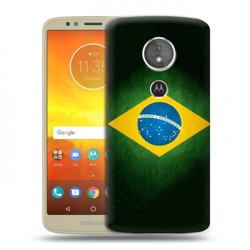 Дизайнерский силиконовый чехол для Motorola Moto E5 Флаг Бразилии