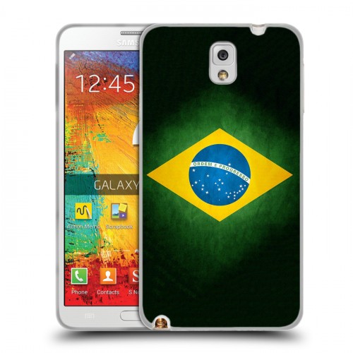 Дизайнерский пластиковый чехол для Samsung Galaxy Note 3 Флаг Бразилии