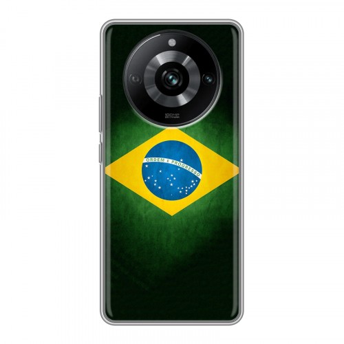 Дизайнерский силиконовый с усиленными углами чехол для Realme 11 Pro Флаг Бразилии