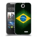 Дизайнерский силиконовый чехол для HTC Desire 310 Флаг Бразилии