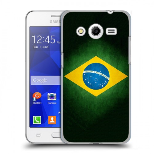 Дизайнерский пластиковый чехол для Samsung Galaxy Core 2 Флаг Бразилии